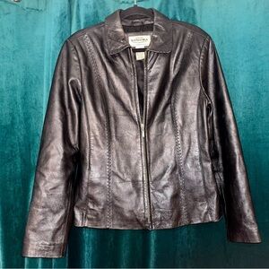 Sonoma Jean Co. Black Genuine Lambskin Leather Jacket - Size Large